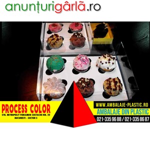 Imagine anunţ Cutii plastic transport muffins Process Color