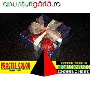 Imagine anunţ Cutiute din plastic ciocolata inimioare Process Color