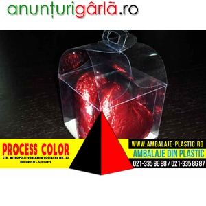 Imagine anunţ Cutii plastic inimioare ciocolata Process Color