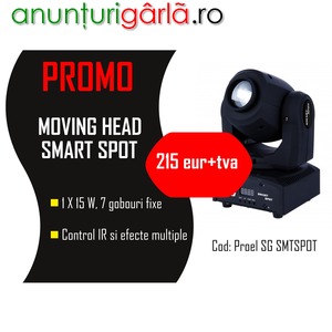 Imagine anunţ Moving Head smart DJ SPOT SMTSPOT, Sagitter, Proel