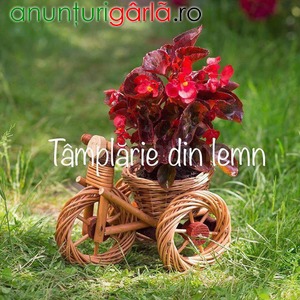 Imagine anunţ Suport flori Bicicleta si tractor rustica, din rachita