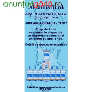 Imagine anunţ Distribuitor apa plata Muntenia, 19L in Bucuresti si Ilfov
