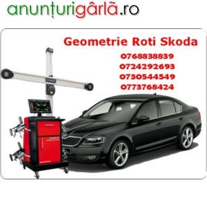 Imagine anunţ geometrie auto Skoda | service roti Skoda