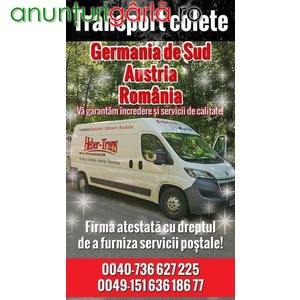 Imagine anunţ Transport colete, pachete Germania -Austria -Romania de la adresa la adresa