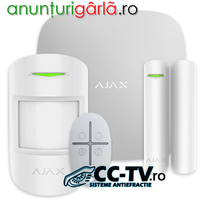 Imagine anunţ Kit alarma AJAX alb, wireless, LAN, 2G
