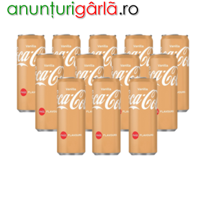 Imagine anunţ Coca Cola Vanilla import Olanda 330 ml Total Blue