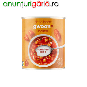 Imagine anunţ G’woon supa de rosii cu mini chiftelute si paste Total Blue