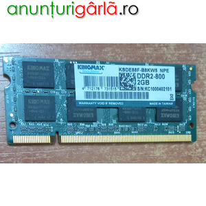 Imagine anunţ Vand Memorie Laptop 2 GB DDR2 Kingmax 800 MHz.