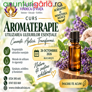 Imagine anunţ Curs Aromaterapie/Utilizarea uleiurilor esențiale