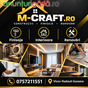 Imagine anunţ M-Craft – Finisaje interioare si renovari apartamente, case si cabane in Suceava