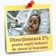 Imagine anunţ Doneaza 2% din impozitul pe venit pentru copii bolnavi de cancer si leucemie